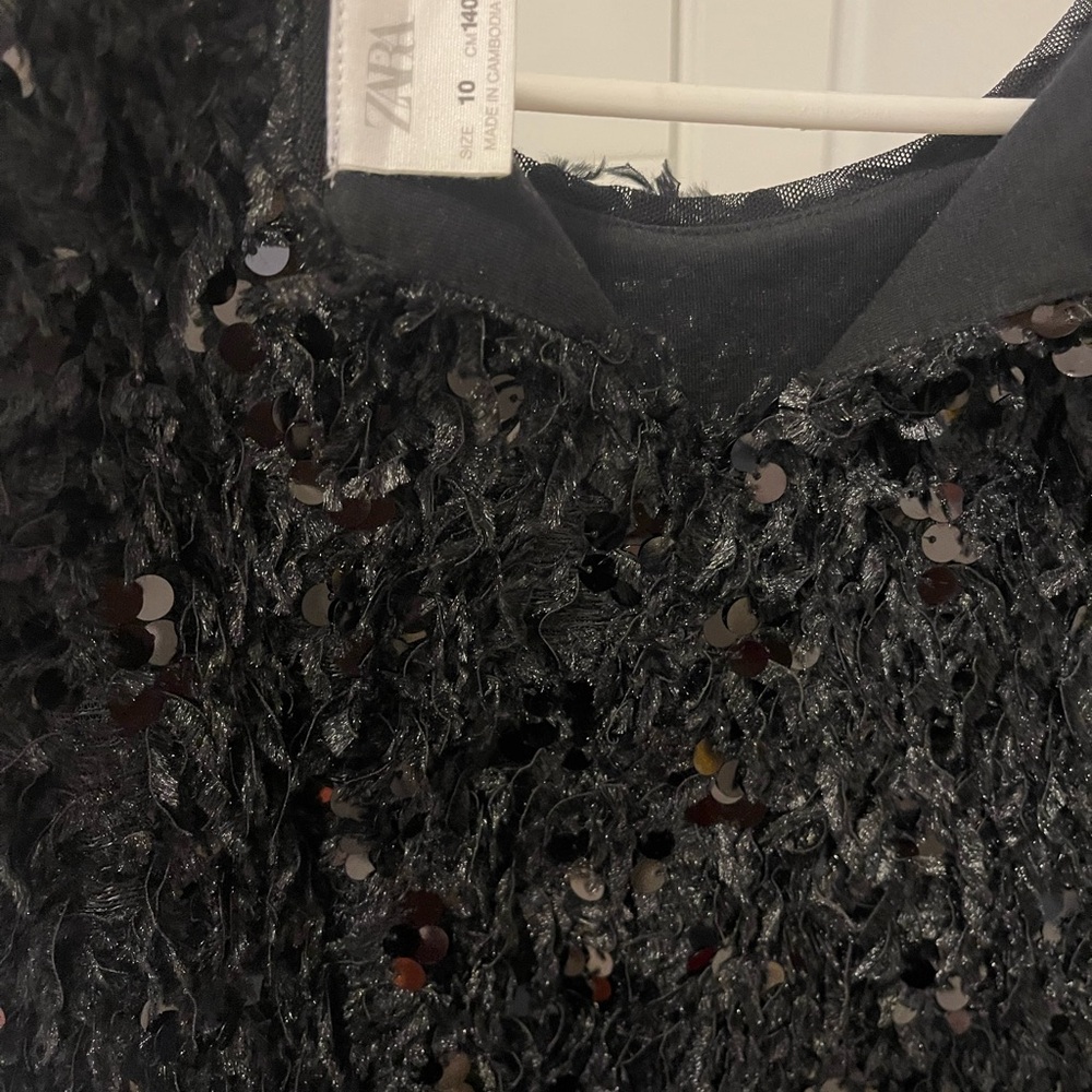 Zara Shimmering Black Sequin Dress